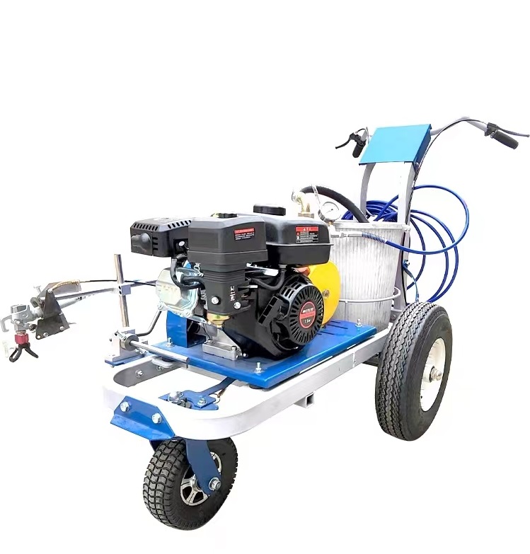Laser Marking Machine - เครื่องทำเครื่องหมายถนนแบบไร้อากาศ ยี่ห้อจีน ใช้สีเย็น พร้อมระบบเลเซอร์นำทาง ประกอบด้วยเม็ดสะท้อนแสงและชิ้นส่วนหลักของเครื่องยนต์