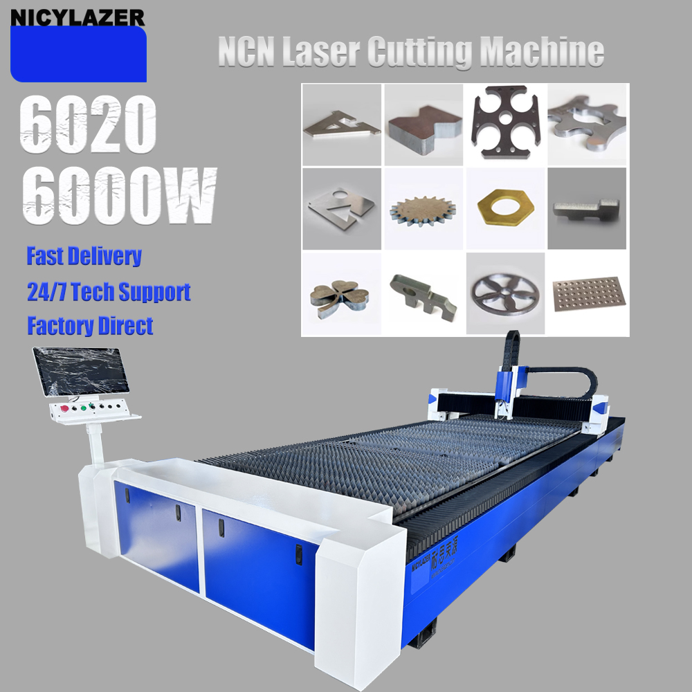 Industrial Laser Metal Cutter - เครื่องตัดไฟเบอร์เลเซอร์ CNC 6000W 6020 สำหรับตัดโลหะแผ่นเหล็ก อุปกรณ์อุตสาหกรรม