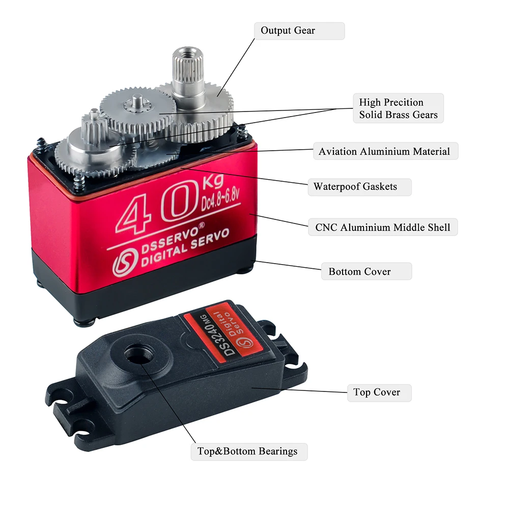 40KG Dsservo DS3240 แรงบิดขนาด - Servo Motor Cnc บทวิจารณ์และราคา