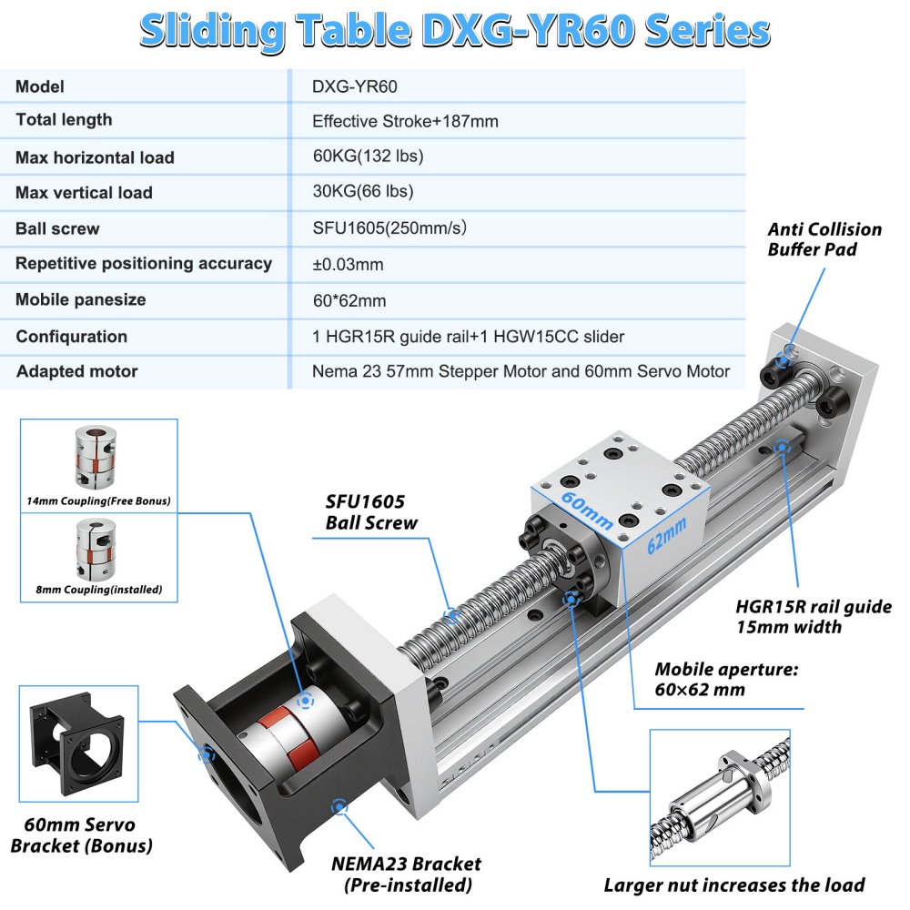 โต๊ะเลื่อนแบบรางเลื่อนขนาดเล็ก - Servo Motor Cnc บทวิจารณ์และราคา