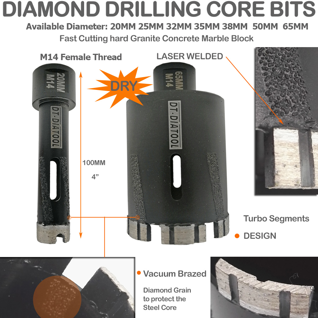 DT-DIATOOL แกนเลื่อยเพชรแห้งแบ - Industrial Laser Drill บทวิจารณ์และราคา